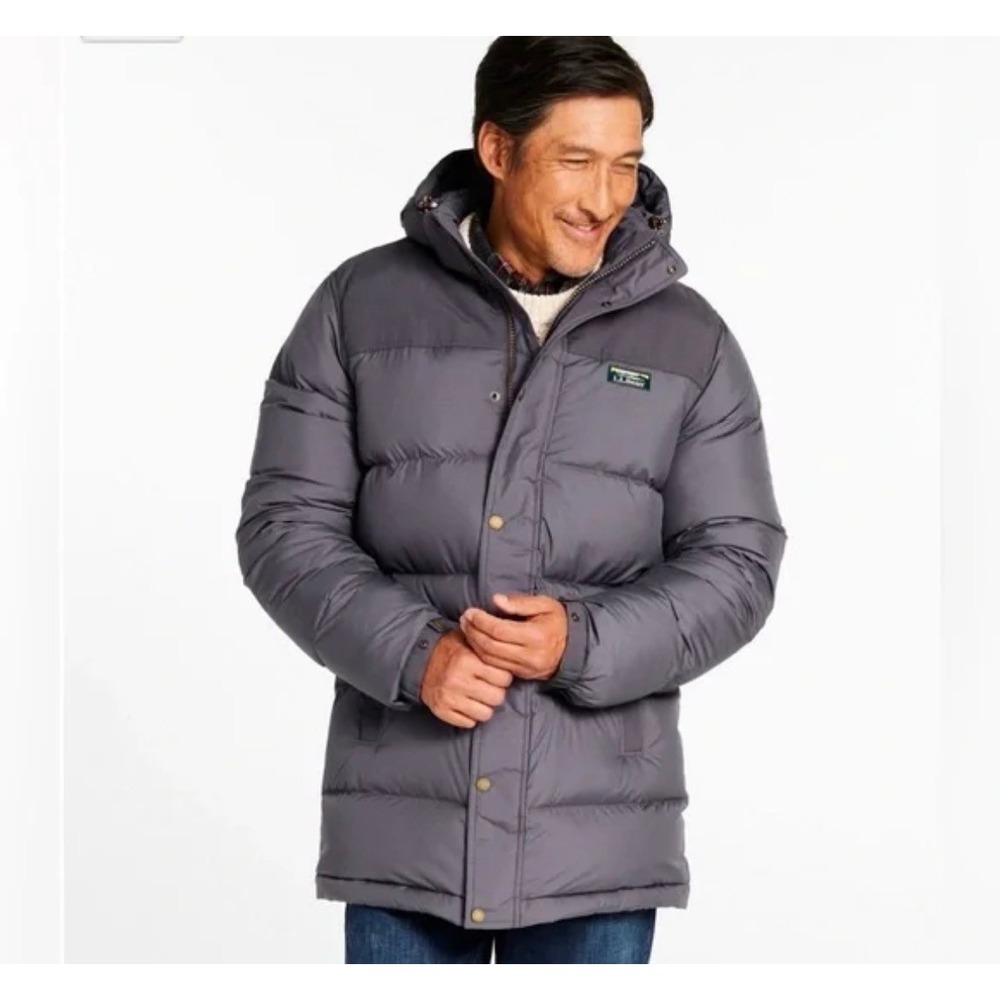 Ll Bean Men's Mountain‎ Classic Down Parka Gray Sz L